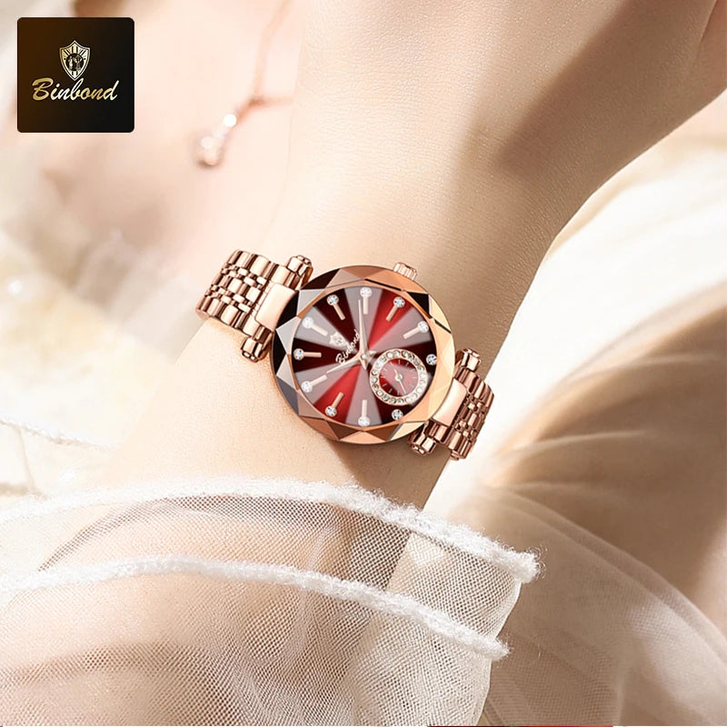 BINBOND nouvelle mode montre élégante de luxe Quartz femmes montres étanche lumineux Date coeur de l'océan conception mme montre-bracelet