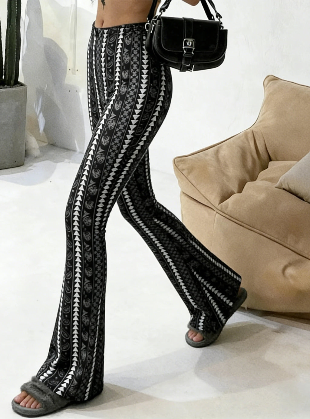Pantalon évasé pour femme, taille haute, extensible, coupe ajustée, style rétro Y2K, printemps-été, décontracté, pour le quotidien, streetwear, coupe cloche