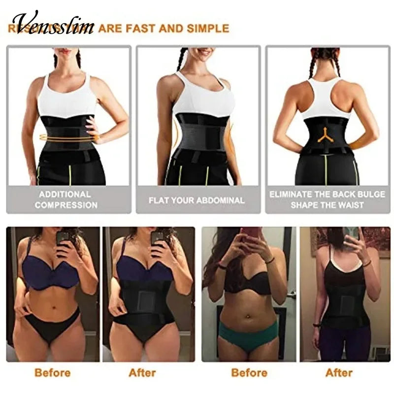 Vensslim femmes Sauna sueur ventre tondeuse ceinture taille formateur minceur corps Shaper Corset entraînement ventre mince gros brûleur ceintures