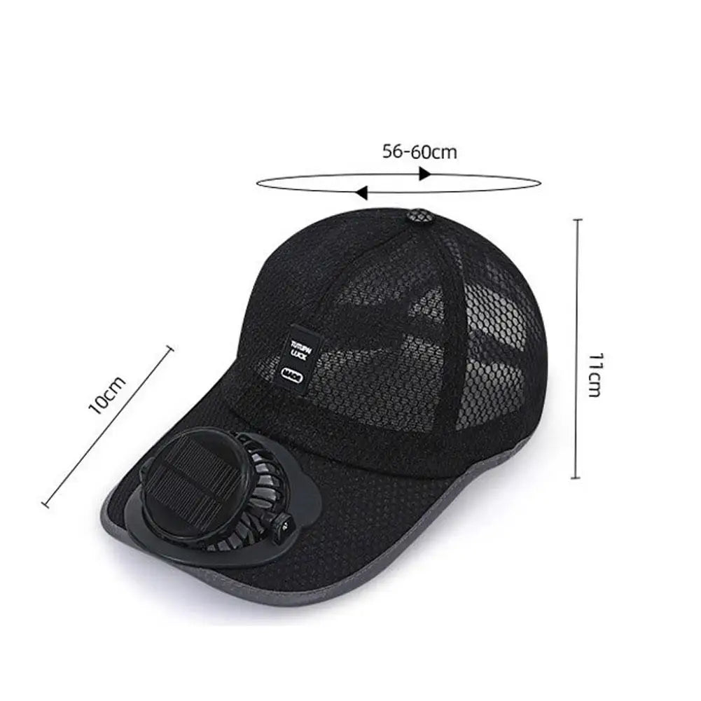Casquette de baseball solaire d'extérieur avec ventilateur intégré, rechargeable par USB, respirante, protection solaire estivale