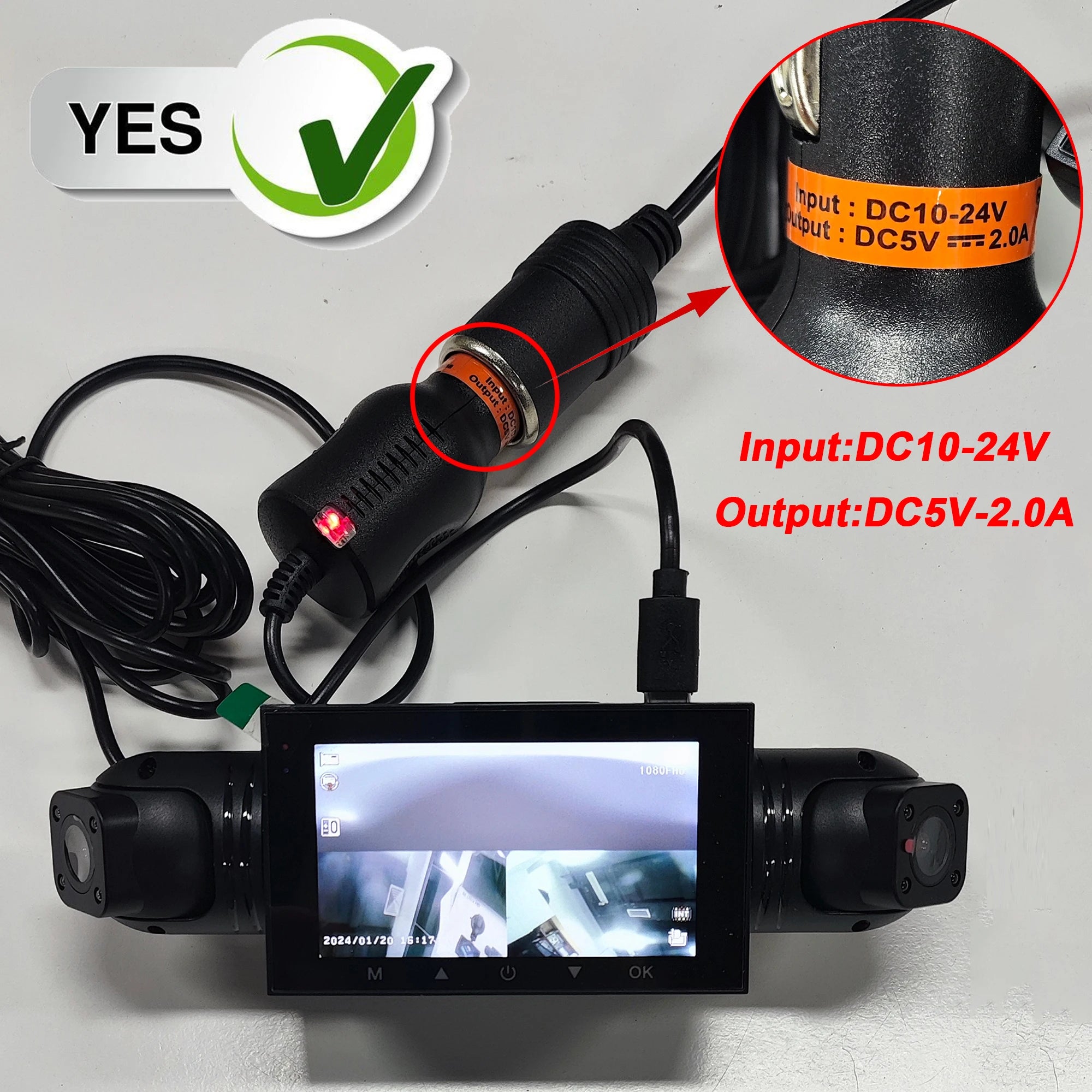 Caméra de tableau de bord de voiture 4 canaux boîte noire caméra de conduite FHD 1080P avant gauche droite arrière Vision nocturne enregistrement en boucle ajouter kit de fil dur