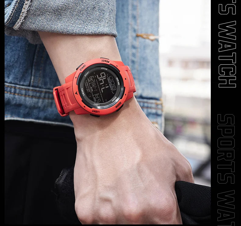 SMAEL-Montre-bracelet numérique étanche à LED pour homme, chronomètre lumineux, montres de sport, 50m, 8105