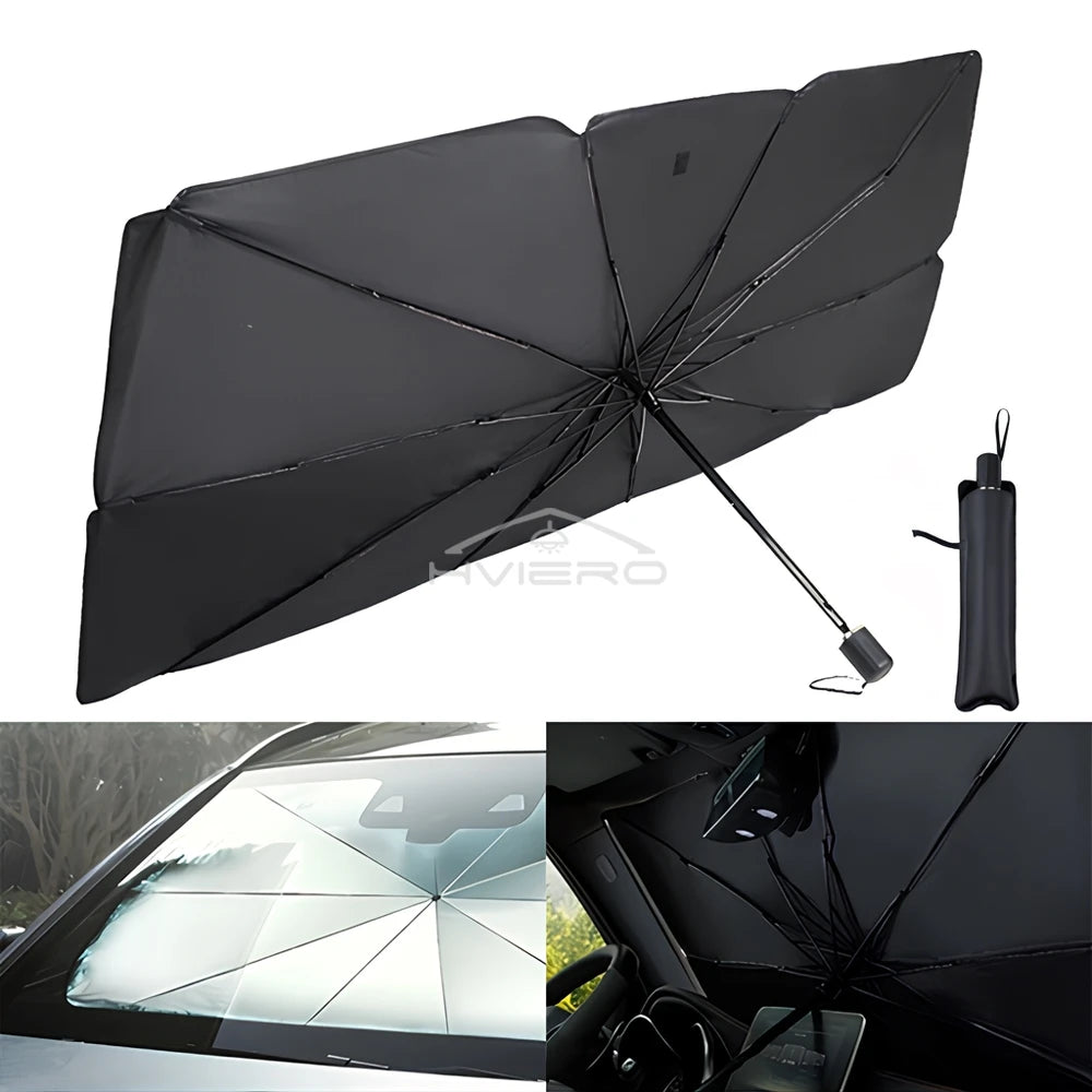 Pare-soleil pliable pour pare-brise de voiture, pare-soleil de voiture, protection intérieure, parasol automatique, couvertures avant de parapluie, pièces d'accessoires polyvalents