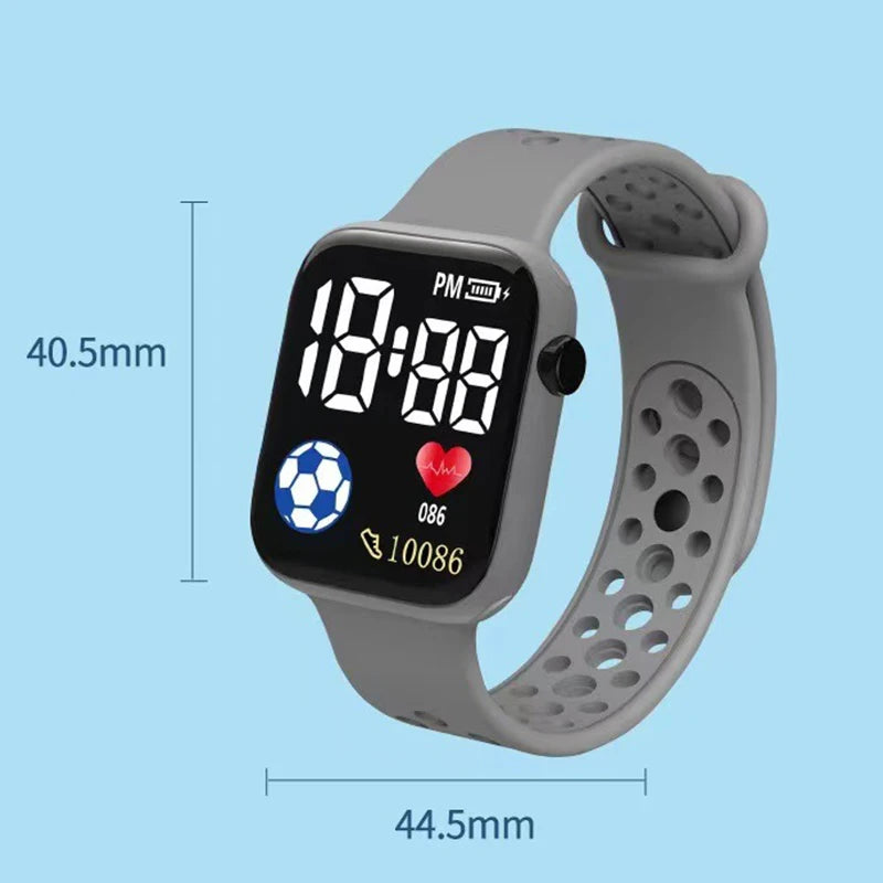 Nouvelle montre numérique LED pour enfants, garçons et filles, montres de sport de football, montre numérique en silicone, montre-bracelet électronique décontractée pour enfants