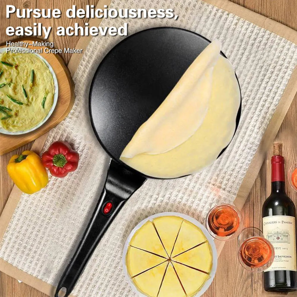 Crêpière électrique Machine à gâteaux petit déjeuner Pizza boulanger crêpes poêle antiadhésive poêle chinoise rouleau de printemps poêle de cuisson