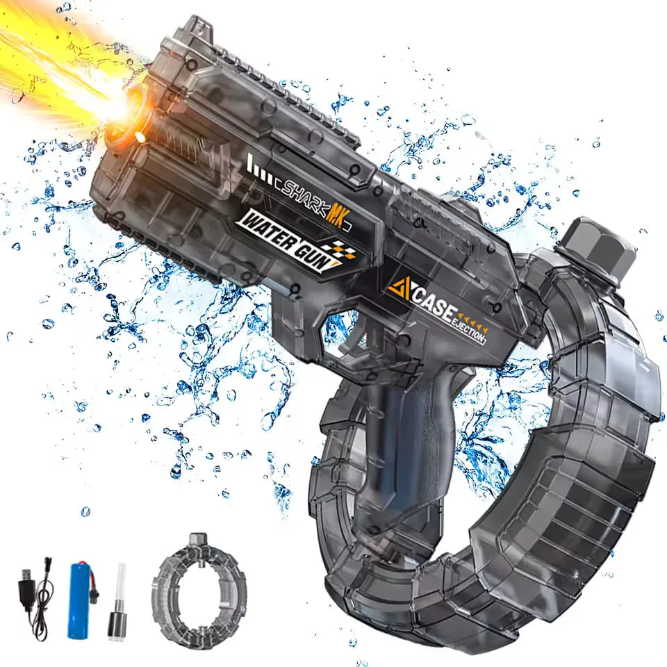 Pistolet à eau électrique spatial à énergie, avec éclairs LED, grande capacité, tir automatique continu, jouet pistolet à eau
