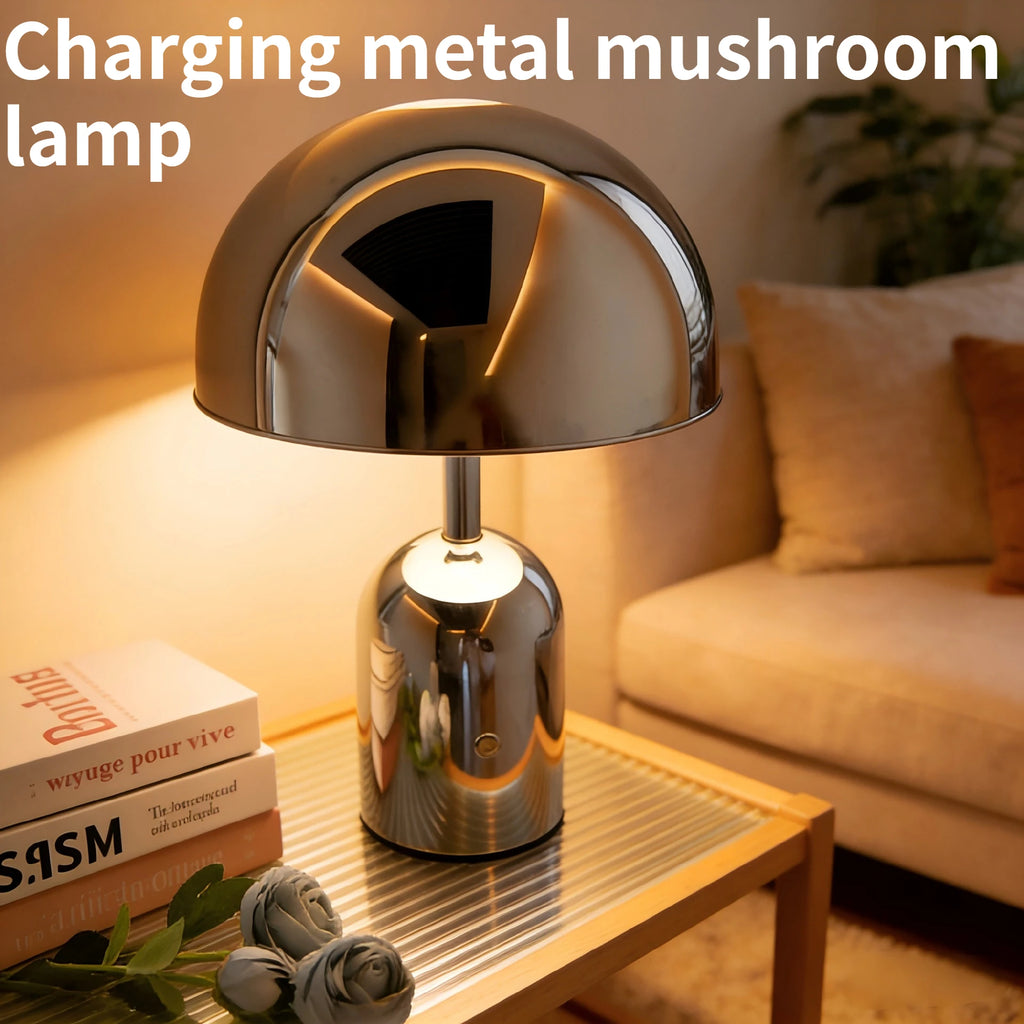 LED Antique décoration lampe de bureau salon chambre rétro atmosphère veilleuse chevet charge métal champignon décoration
