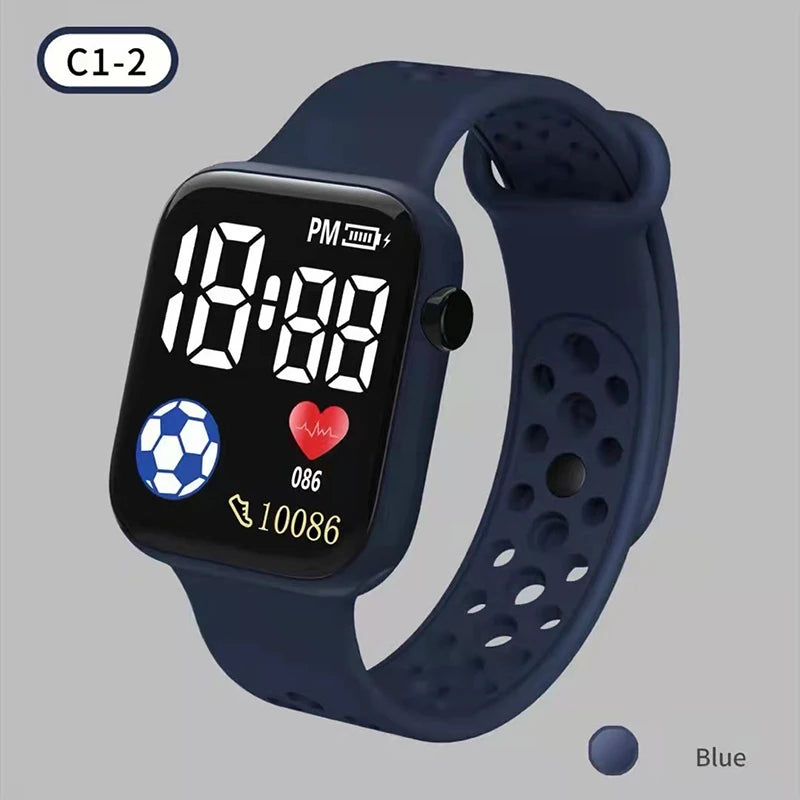 Nouvelle montre numérique LED pour enfants, garçons et filles, montres de sport de football, montre numérique en silicone, montre-bracelet électronique décontractée pour enfants