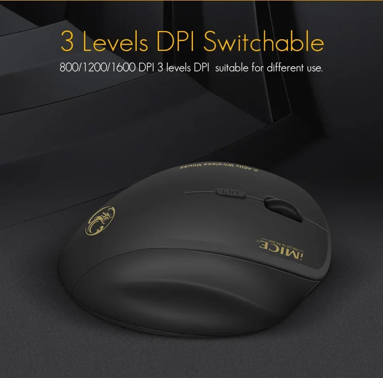 Souris sans fil NexusClick 2.4G à clic silencieux, 3 DPI réglables, 6 boutons, économie d'énergie, USB Plug and Play, pour ordinateur portable, bureau, jeux