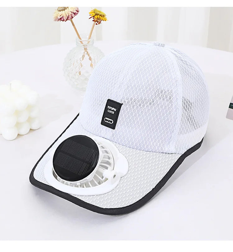 Casquette de baseball respirante avec ventilateur solaire rechargeable par USB, anti-UV, pour la randonnée, la pêche, les sports de plein air, cadeau pour la fête des pères