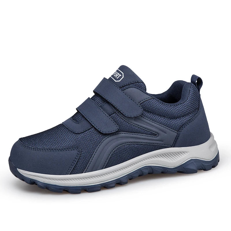 Chaussures pour diabétiques pour hommes, chaussures de marche confortables pour personnes âgées, pieds gonflés, orthopédiques réglables, Double sangle, baskets à crochet et boucle