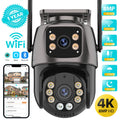 4K 8MP HD Wifi PTZ caméra extérieure 4MP double objectif double écran AI suivi automatique caméra IP CCTV Audio vidéo Surveillance P2P iCSee