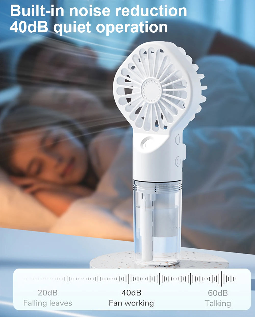 Ventilateur humidificateur Portable Mini ventilateur de brume portatif ventilateur portatif Rechargeable par USB avec humidificateur Mini ventilateur à main de jet d'eau