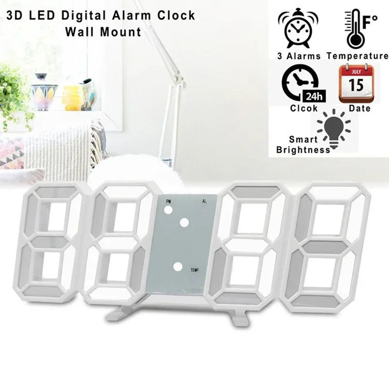 Décoration numérique pour chambre à coucher, montres de bureau, horloge murale Led, alarme de salon, maison moderne et décoration, décor de Table électronique