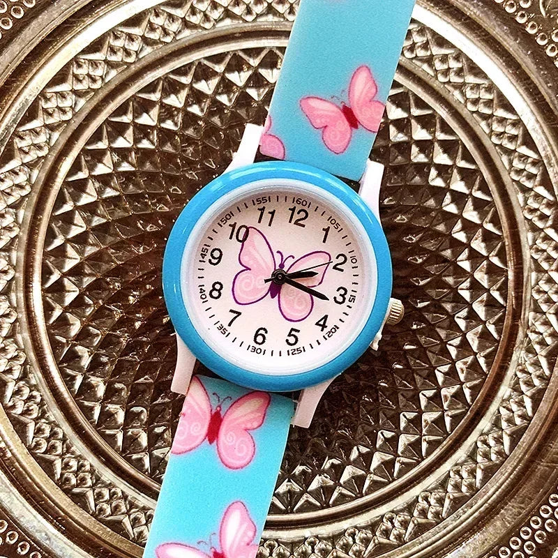 Belles filles montres papillon impression Silicone bonbons gelée montres à Quartz pour enfants enfants filles étudiants cadeaux de fête horloge