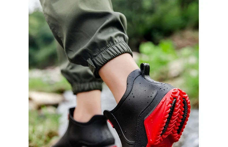 Chaussures de pluie tendance pour homme, imperméables, antidérapantes, en caoutchouc, pour l'extérieur, la cuisine et la pêche