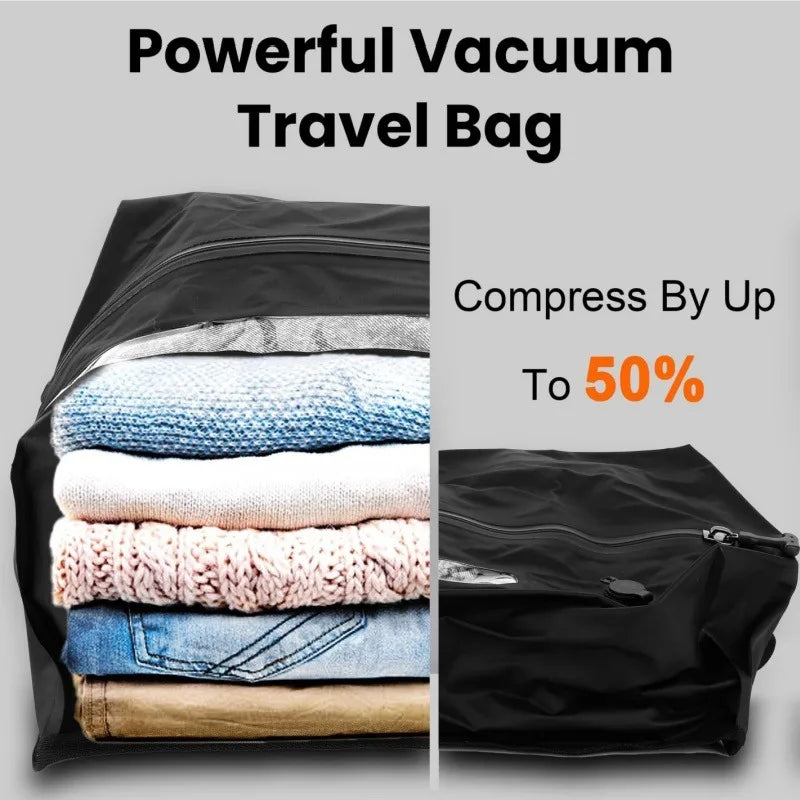 Sac de compression sous vide pour bagages de 17 L, réutilisable, imperméable, anti-poussière, économise 60 % d'espace, sac de voyage sous vide, sacs de rangement