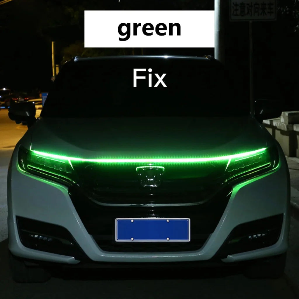 RXZ LED feux de jour balayage démarrage capot de voiture lumières décoratives DRL Auto moteur capot Guide lampe d'ambiance décorative 12V