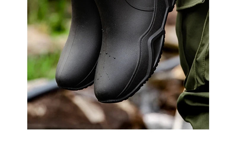 Chaussures de pluie tendance pour homme, imperméables, antidérapantes, en caoutchouc, pour l'extérieur, la cuisine et la pêche