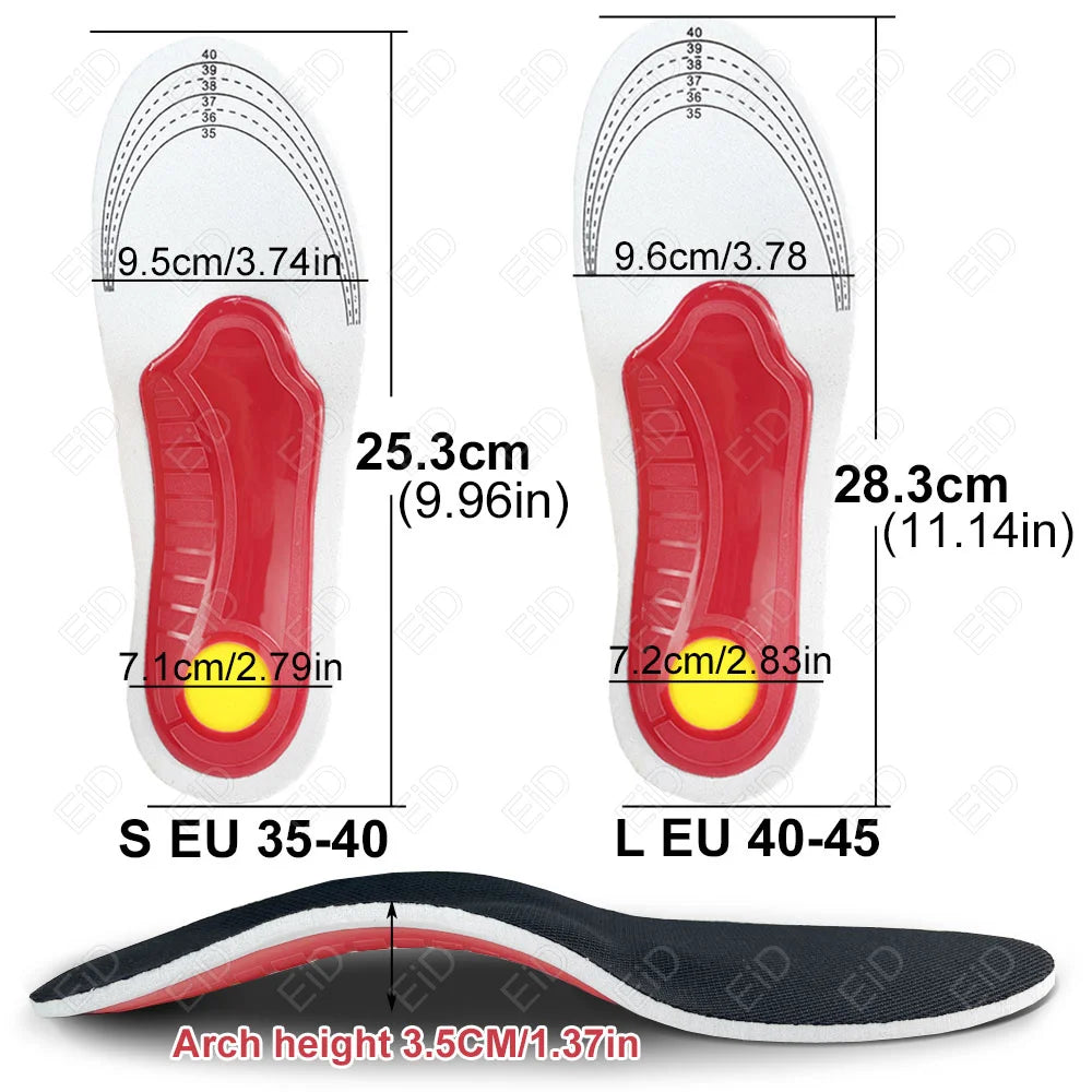 Semelles orthopédiques en gel de qualité supérieure unisexe, pied plat 4WD, semelle de santé pour chaussures, insertion de coussin de soutien de la voûte plantaire pour fasciite plantaire