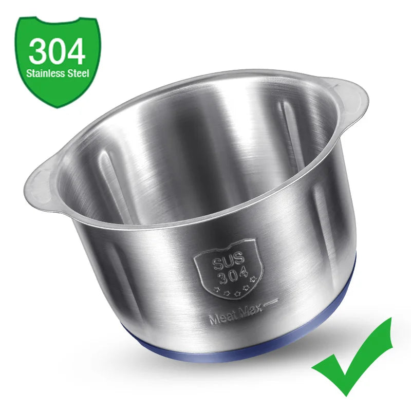 Hachoirs à viande électriques 5L, broyeur alimentaire multifonctionnel en acier inoxydable, trancheuse et hachoir pour légumes, pour la préparation de nourriture maison pour chiens
