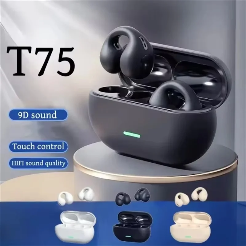 Écouteurs sans fil Bluetooth T75 TWS, contrôle tactile, écouteurs de sport, casque de musique, iPhone, téléphones Xiaomi, originaux
