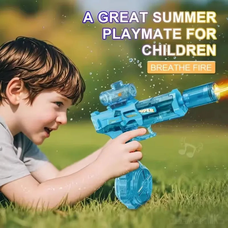 Pistolet à eau électrique LED pour enfants, simulation de souris de la neige, grande capacité, tir continu automatique