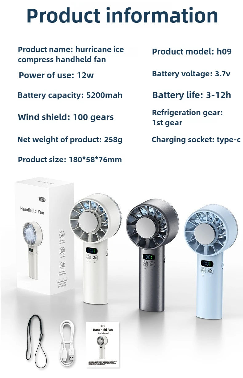 Ventilateur portatif à refroidissement rapide, mini ventilateur USB rechargeable, pliable, pour voyage, camping, extérieur.