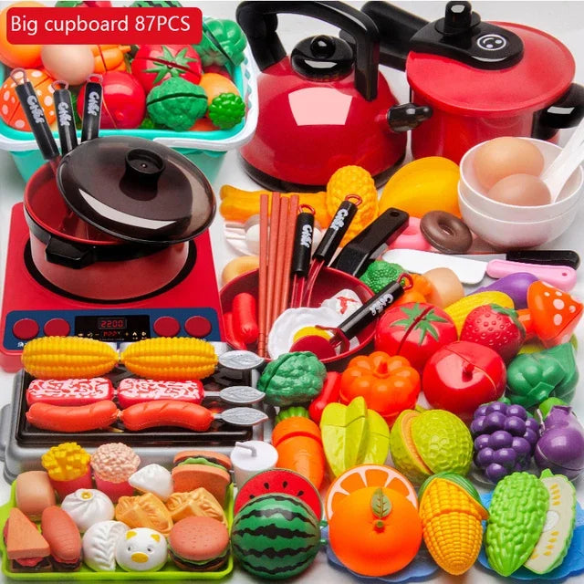 Ensemble de jouets de cuisine pour enfants filles, cuisine pour bébé, coupe de fruits, ustensiles de cuisine, Simulation éducative pour enfants, jeu de Simulation