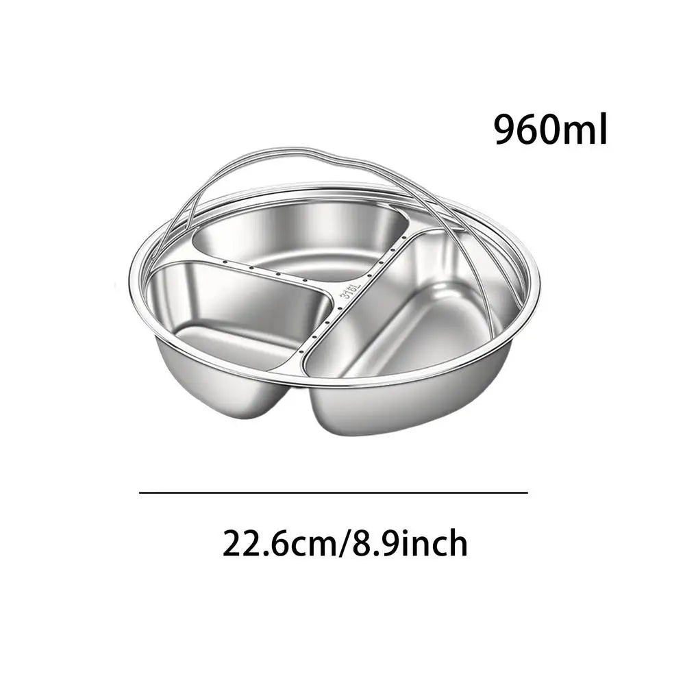 Assiette alimentaire compartimentée 5 compartiments pour salade de fruits, vaisselle réutilisable, compatible lave-vaisselle, plateau de service