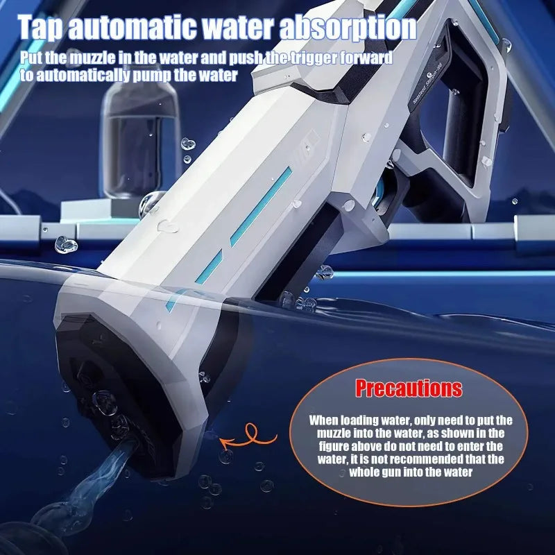 Pistolets à eau électriques de 42 cm pour adultes, haute pression, absorption automatique d'eau, jouets d'été pour la plage et la piscine, cadeaux pour enfants
