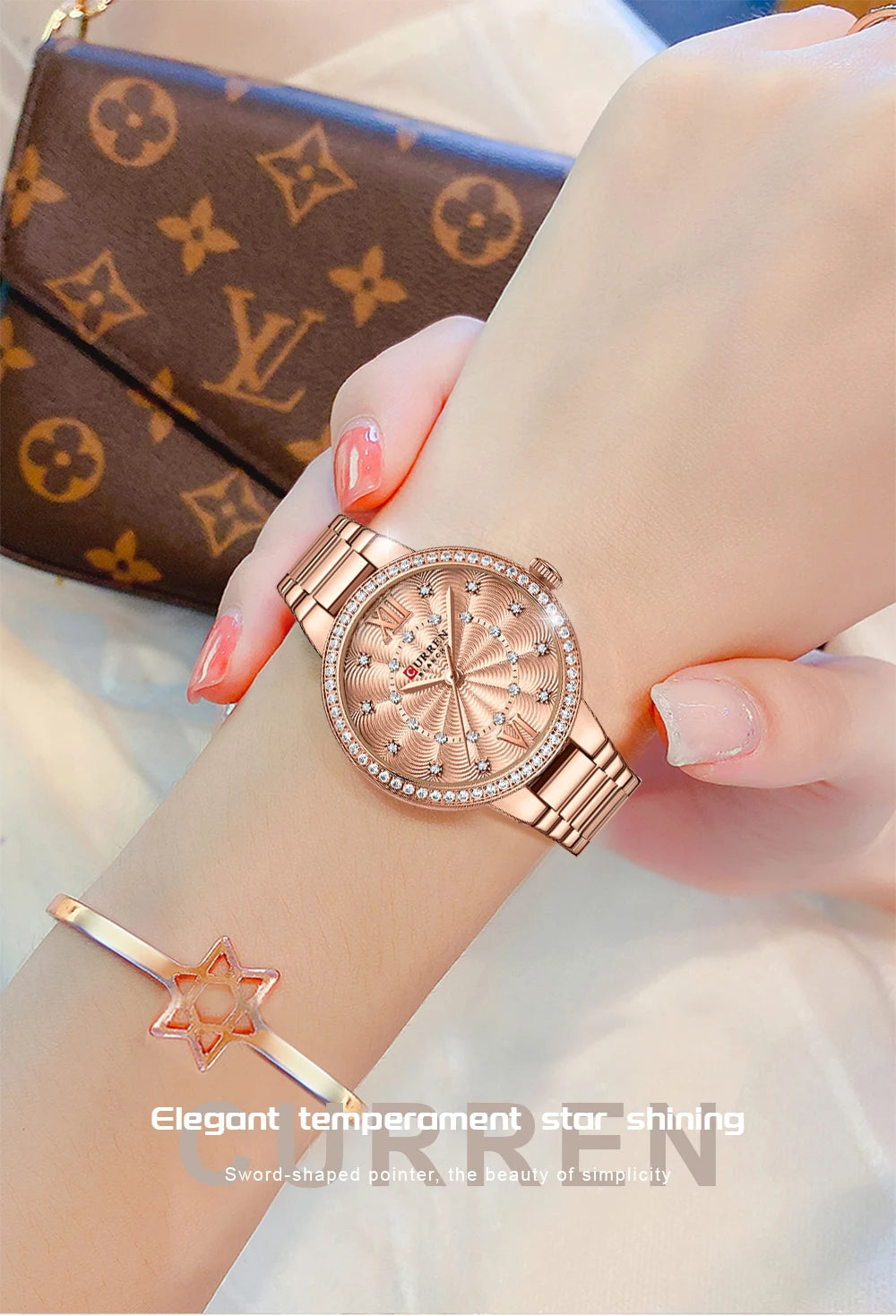 Istro REN-Montres-bracelets à quartz avec bracelet en acier inoxydable pour hommes et femmes, biscuits de luxe, cadran rose, montres à la mode, nouveau