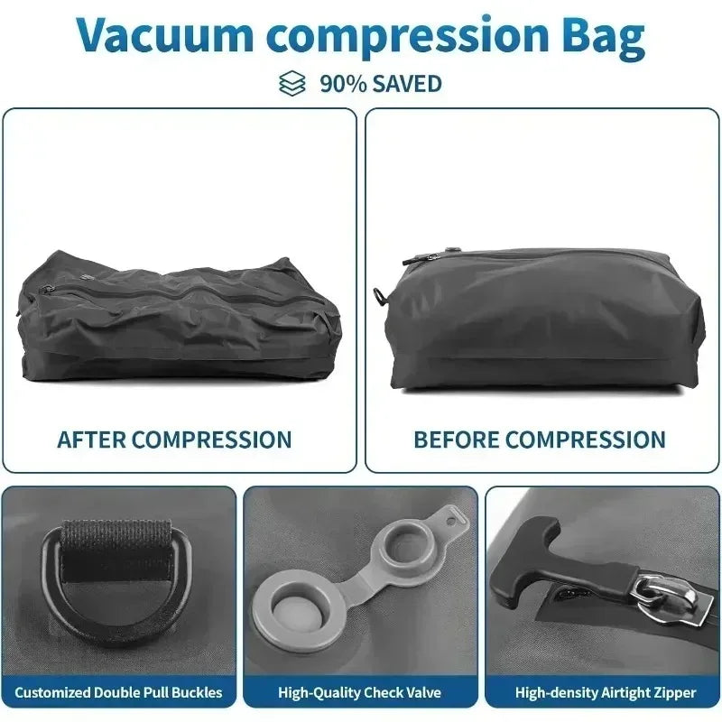 Sac de Compression sous vide 17L avec pompe à Air, sac de rangement réutilisable pour vêtements de voyage, sac de bagages à Compression