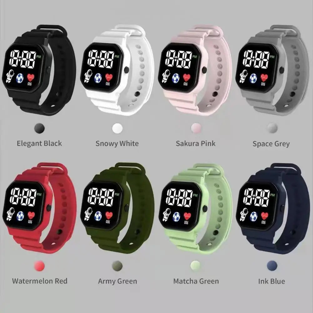 Nouvelle montre numérique LED pour enfants, garçons et filles, montres de sport de football, montre numérique en silicone, montre-bracelet électronique décontractée pour enfants