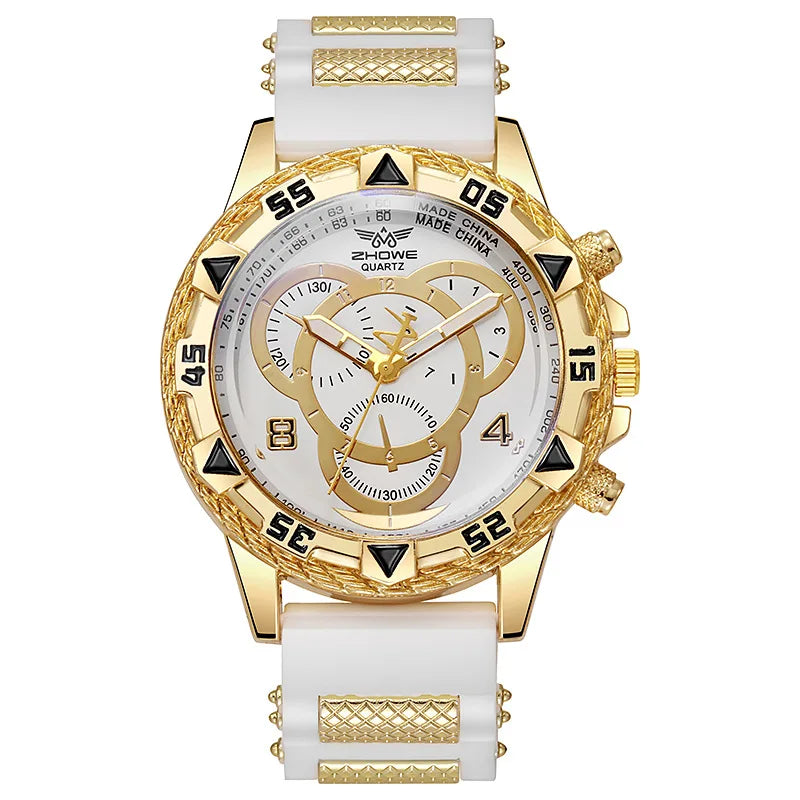 Montre-bracelet à quartz analogique pour homme, bracelet en silicone, montres de sport, mode