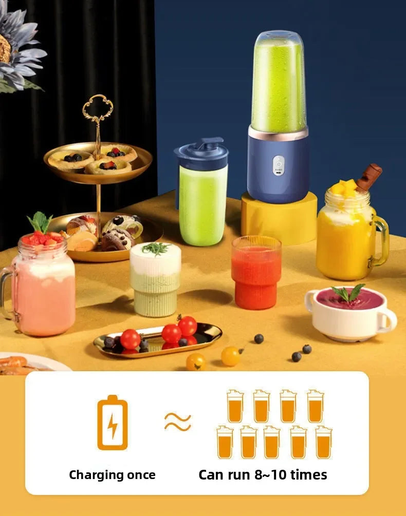Mélangeurs de jus de fruits portables, Mini bouteille électrique personnelle d'été, USB, 6 lames, presse-agrumes, Machine pour la cuisine