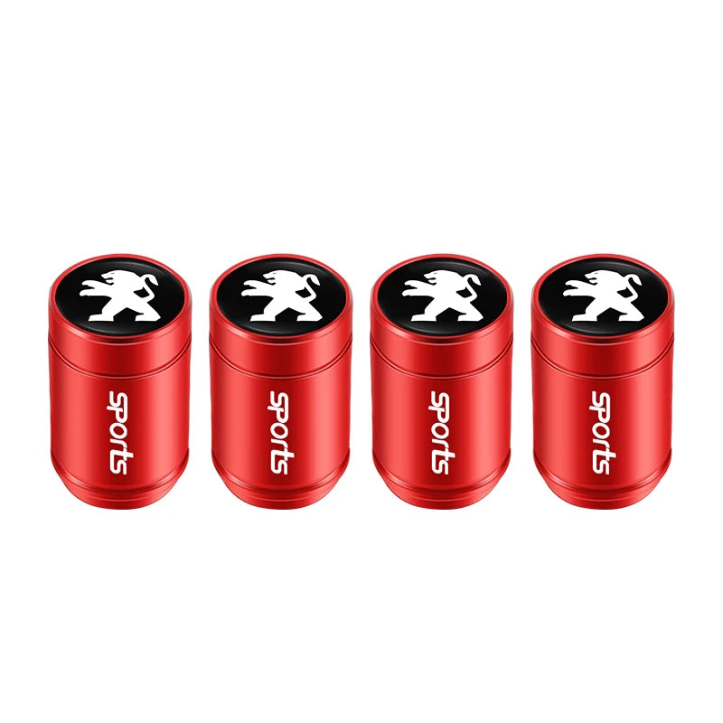 Cache-valve de pneu de voiture / Porte-clés de voiture avec badge pour Peugeot 2008 208 308 508 4008 408 3008 307 207 107 607 106 406 407