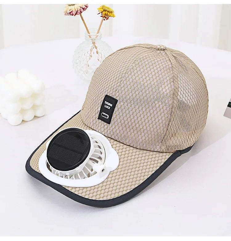 Casquette de baseball à énergie solaire - Chapeau d'été respirant en maille anti-UV pour hommes et femmes, idéal pour les activités de plein air