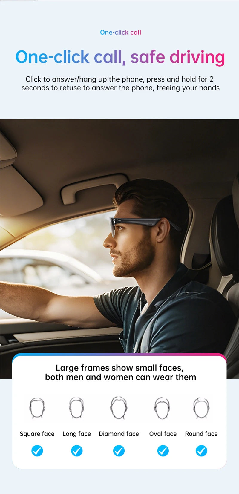 VIVO 2026 Nouvelles Lunettes Intelligentes Traduction IA Conversation Bluetooth Enregistrement Écoute Musicale Lunettes de Soleil Intelligentes pour Hommes et Femmes
