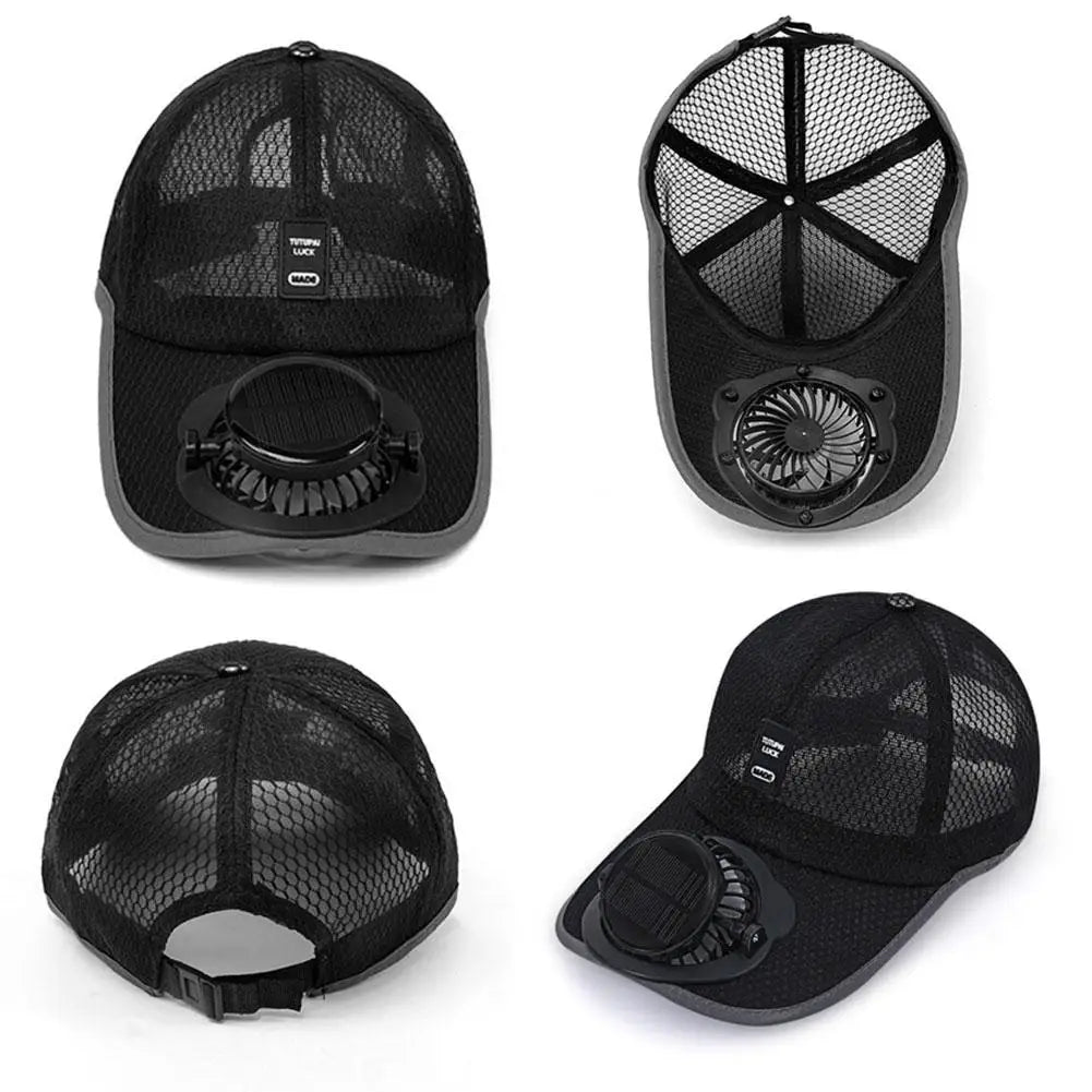 Casquette de baseball solaire d'extérieur avec ventilateur intégré, rechargeable par USB, respirante, protection solaire estivale