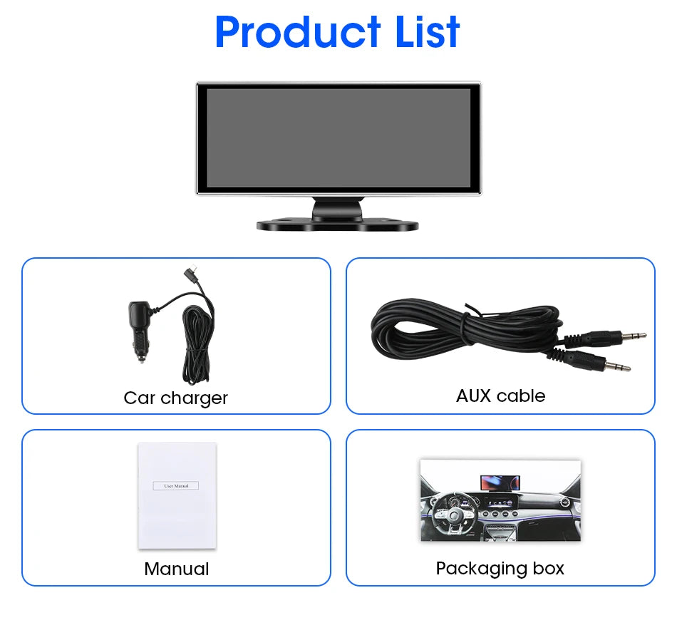 Srnubi 11.26 pouces 4K Dash Cam sans fil CarPlay et Android Auto Portable voiture DVR systèmes intelligents enregistreur vidéo GPS Navigation