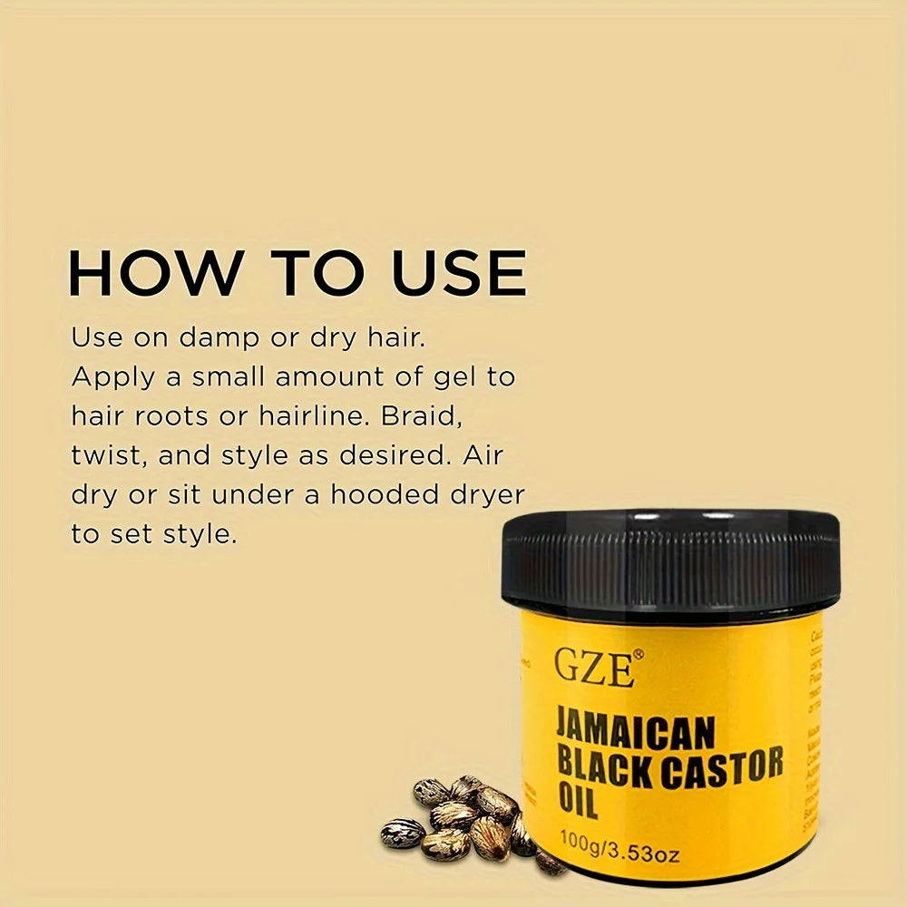 GZE JAMAICAN Huile de ricin noire pure pressée à froid pour la croissance des cheveux, l'hydratation de la peau et la santé du cuir chevelu - Promotion des cheveux épais