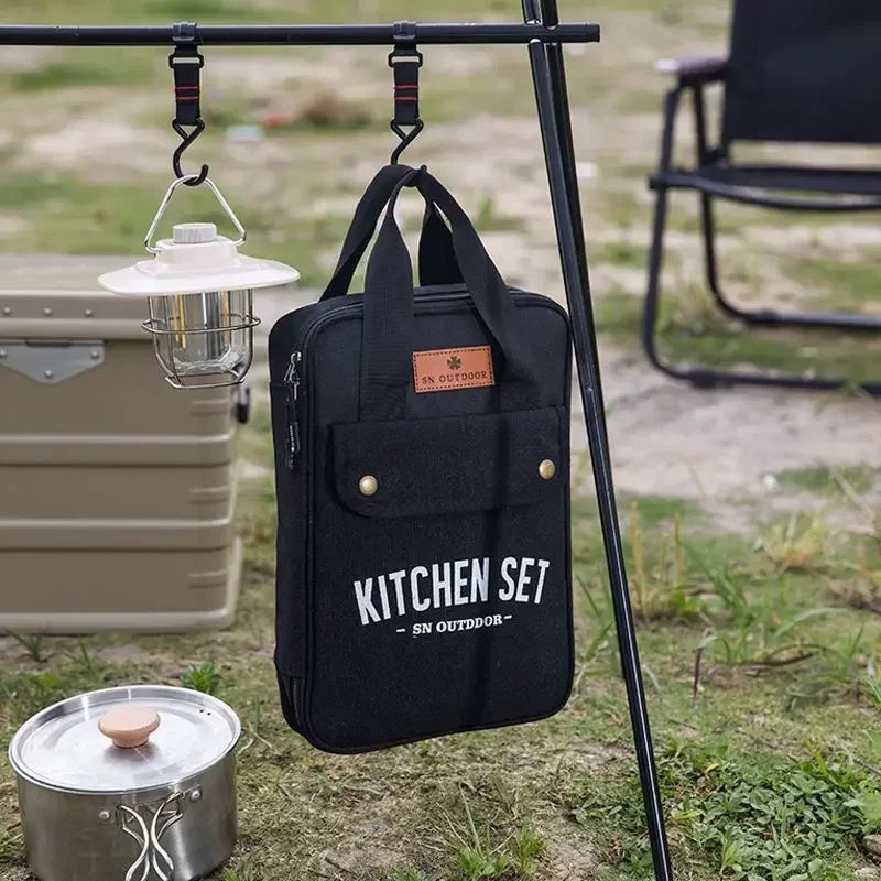 Ensemble d'ustensiles de voyage 8 pièces Livré avec un ensemble complet d'ustensiles de cuisine épais Kit de rangement Couverts Fournitures de camping portables Outils