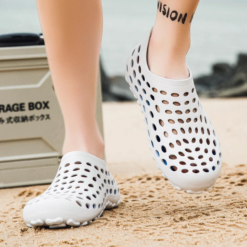 Sandales pour hommes Été 2026 Antidérapantes Résistantes à l'usure Chaussures ajourées à couvrance totale Chaussures de pêche et de wading pour hommes en extérieur