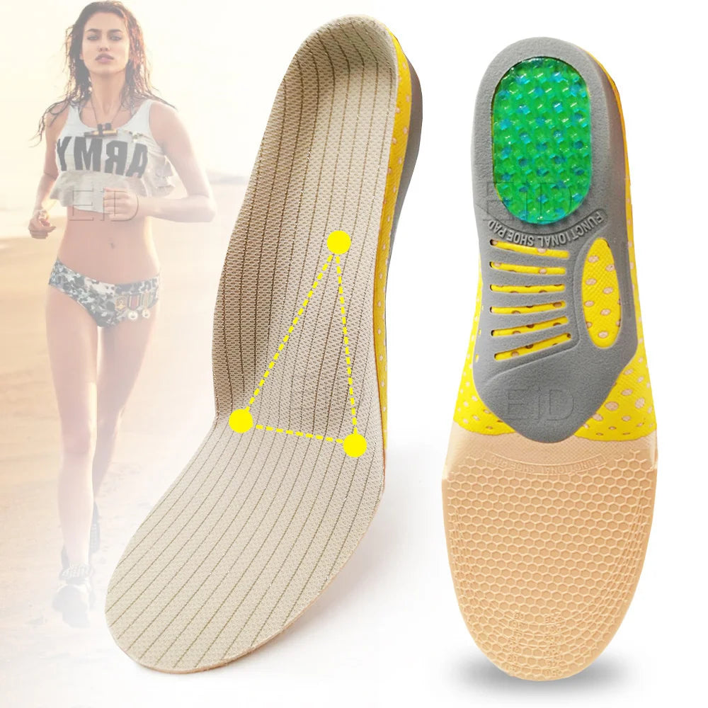 Semelles orthopédiques en gel de qualité supérieure unisexe, pied plat 4WD, semelle de santé pour chaussures, insertion de coussin de soutien de la voûte plantaire pour fasciite plantaire