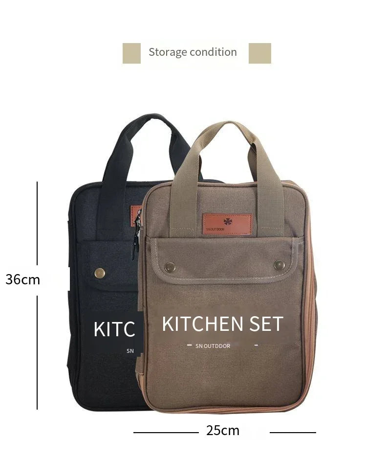 Ensemble d'ustensiles de voyage 8 pièces Livré avec un ensemble complet d'ustensiles de cuisine épais Kit de rangement Couverts Fournitures de camping portables Outils