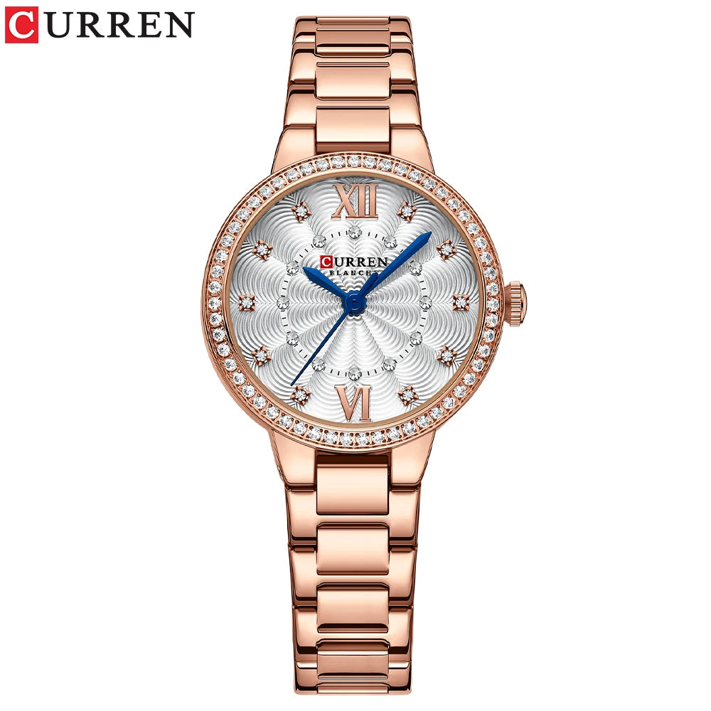 Istro REN-Montres-bracelets à quartz avec bracelet en acier inoxydable pour hommes et femmes, biscuits de luxe, cadran rose, montres à la mode, nouveau