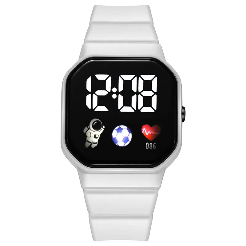 Nouvelle montre numérique LED pour enfants, garçons et filles, montres de sport de football, montre numérique en silicone, montre-bracelet électronique décontractée pour enfants