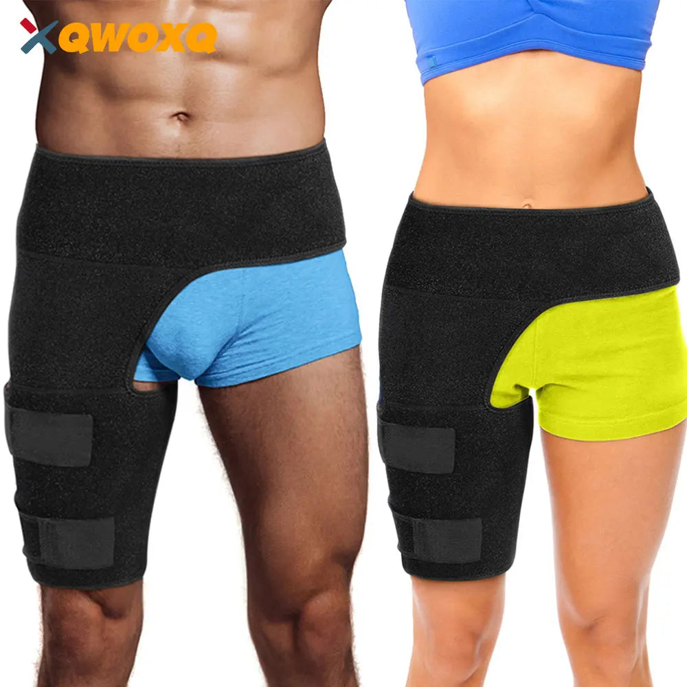 Manchon de compression de cuisse d'orthèse de hanche, enveloppe de compression de tendins de jets et d'aine pour le soulagement de la douleur de la hanche, support pour les remplacements de hanche, sciatique