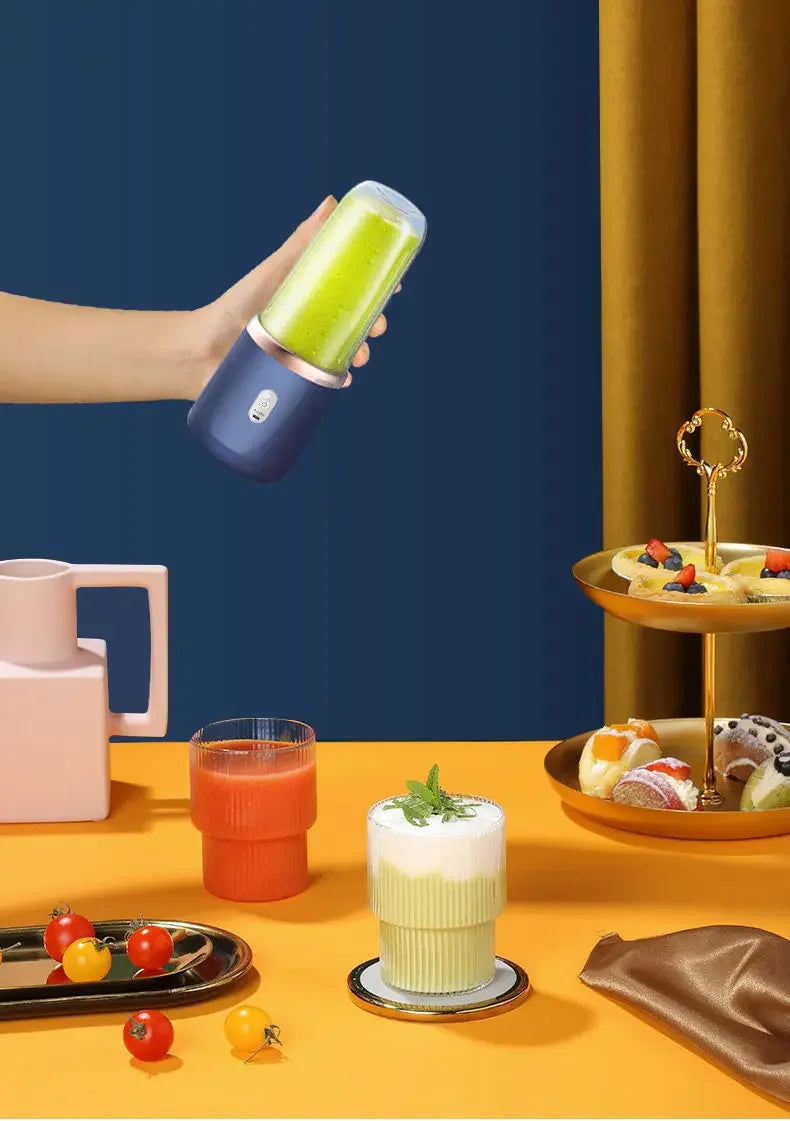 Mélangeurs de jus de fruits portables, Mini bouteille électrique personnelle d'été, USB, 6 lames, presse-agrumes, Machine pour la cuisine